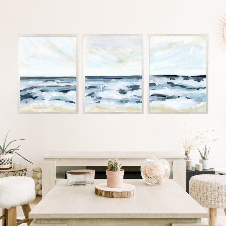 Blue Seascape Horizon - Set of 3 - Jetty Home