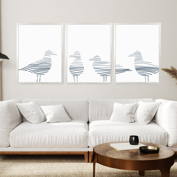 Sea Gull Gathering - Set of 3 - Jetty Home
