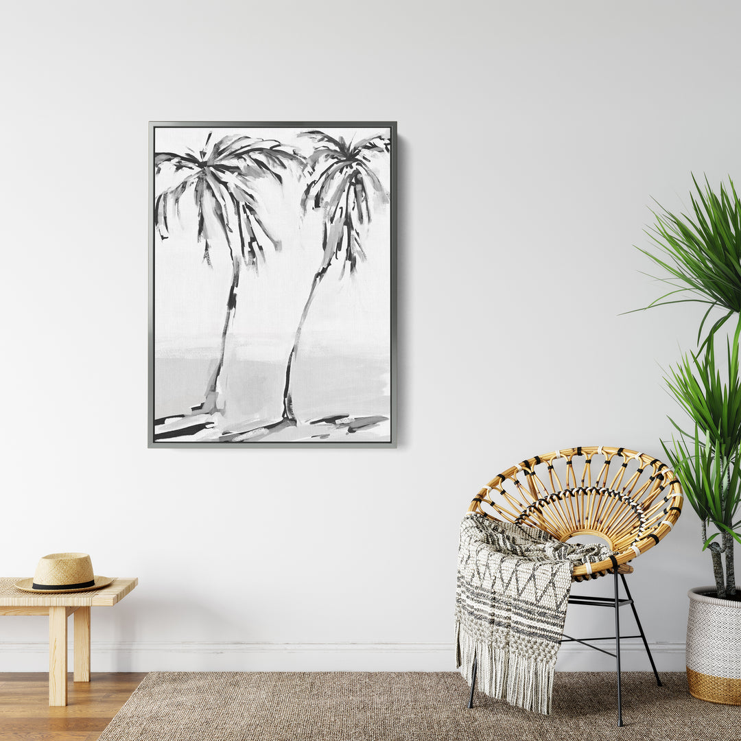 Black & White Leaning Palms - Jetty Home