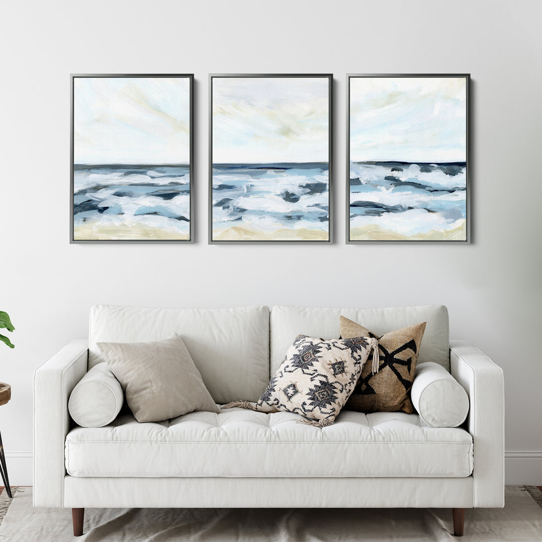 Blue Seascape Horizon - Set of 3 - Jetty Home