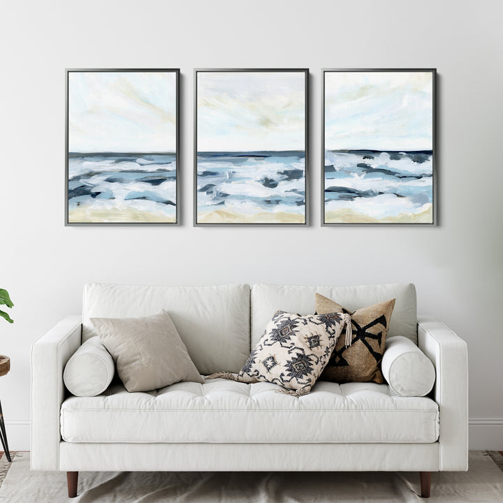 Blue Seascape Horizon - Set of 3 - Jetty Home