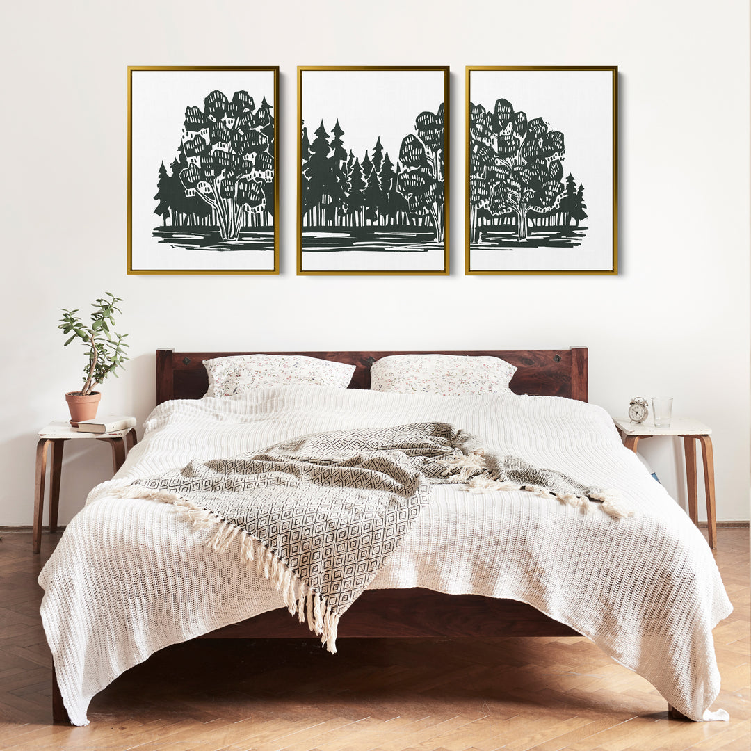Shadowed Woodland Triptych - Set of 3 - Jetty Home