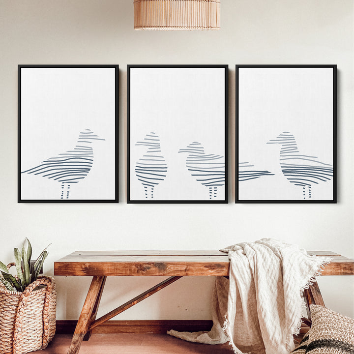 Sea Gull Gathering - Set of 3 - Jetty Home
