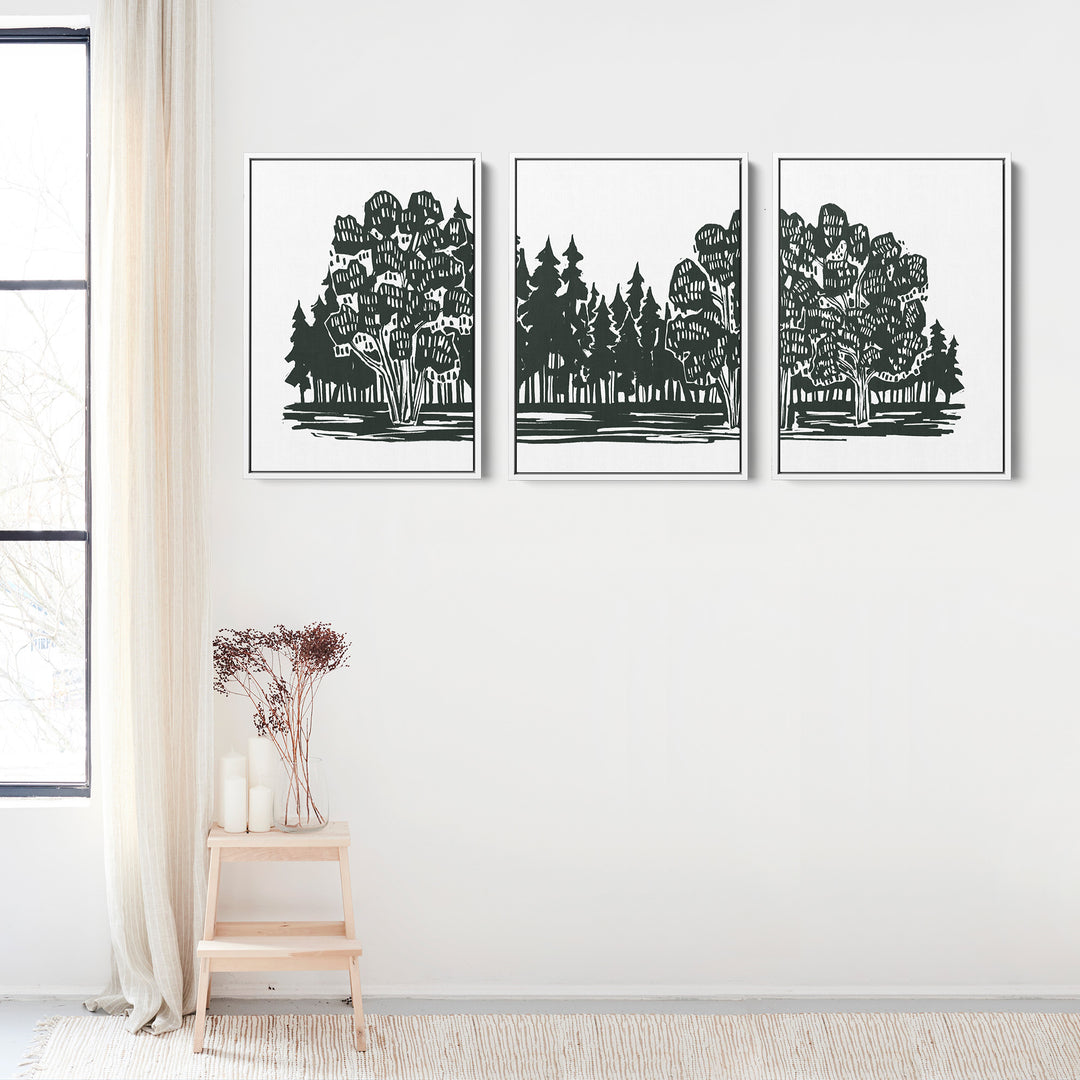 Shadowed Woodland Triptych - Set of 3 - Jetty Home