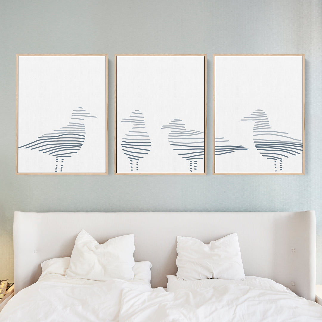 Sea Gull Gathering - Set of 3 - Jetty Home