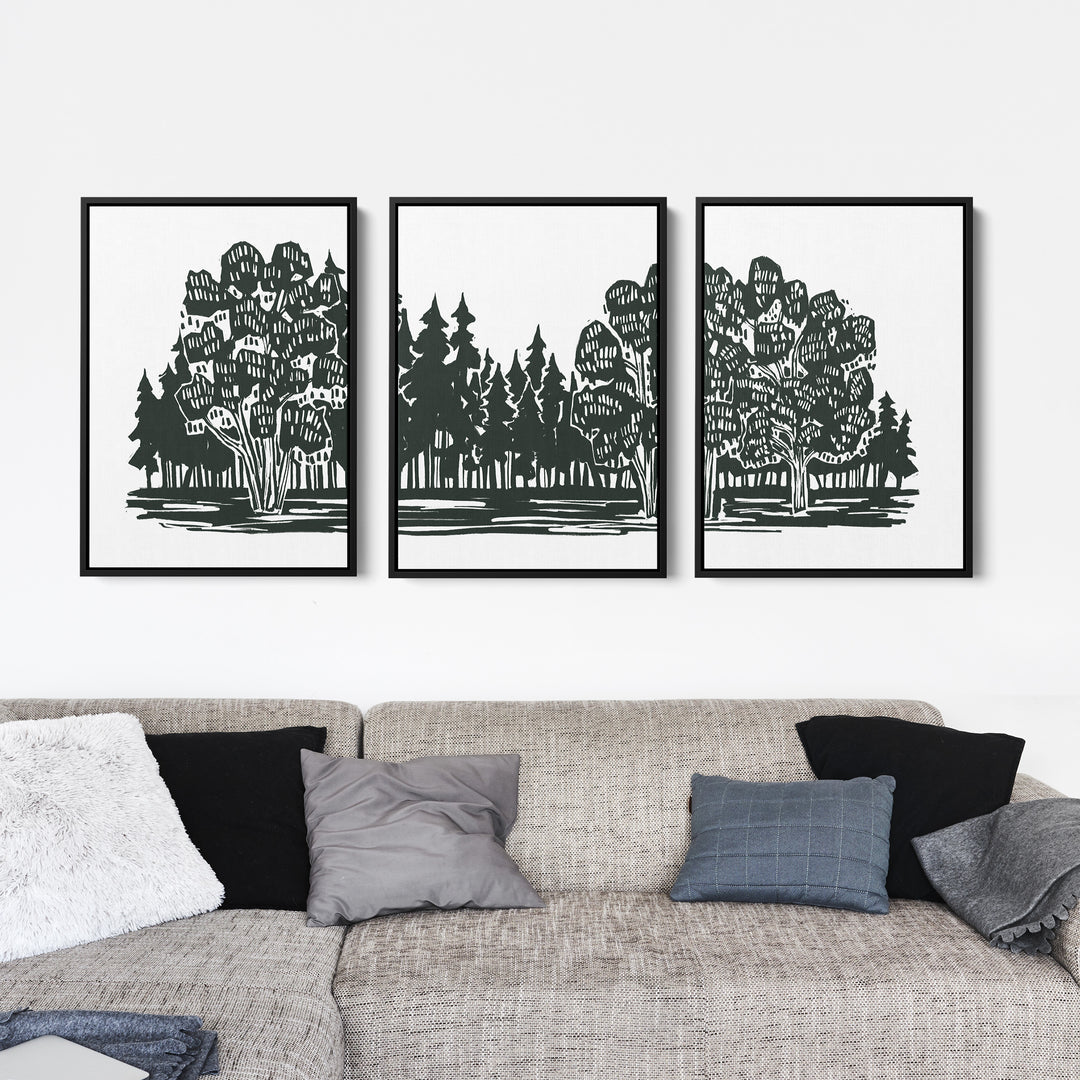 Shadowed Woodland Triptych - Set of 3 - Jetty Home