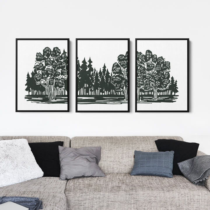 Shadowed Woodland Triptych - Set of 3 - Jetty Home