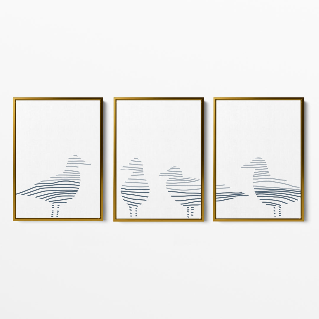 Sea Gull Gathering - Set of 3 - Jetty Home