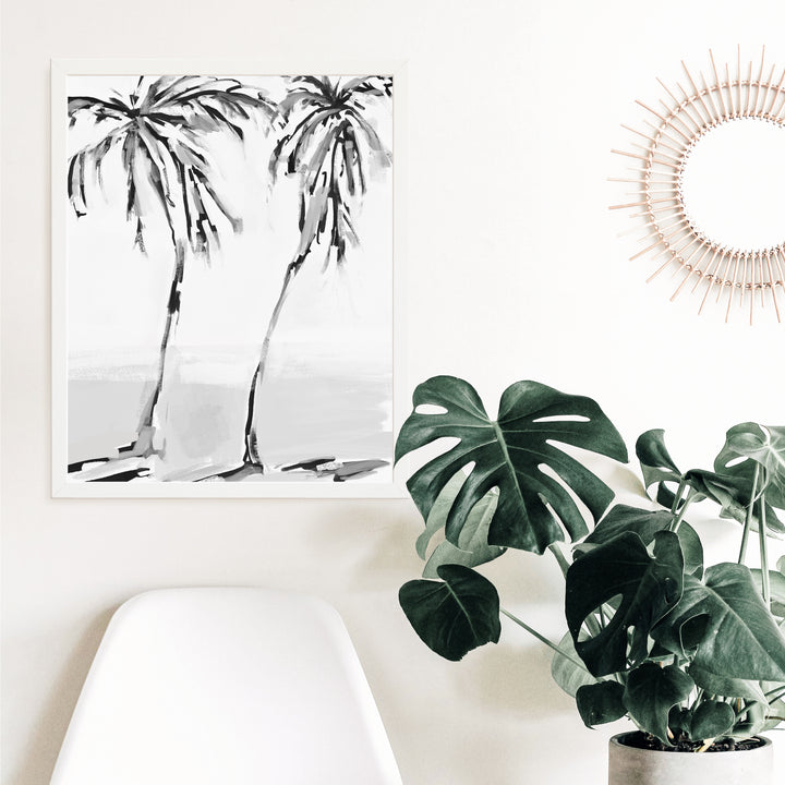 Black & White Leaning Palms - Jetty Home