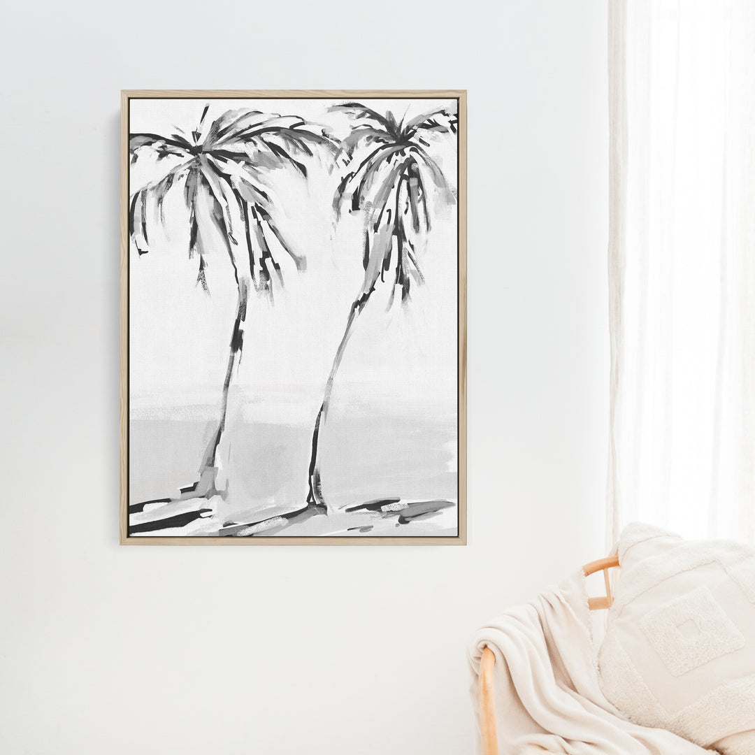 Black & White Leaning Palms - Jetty Home