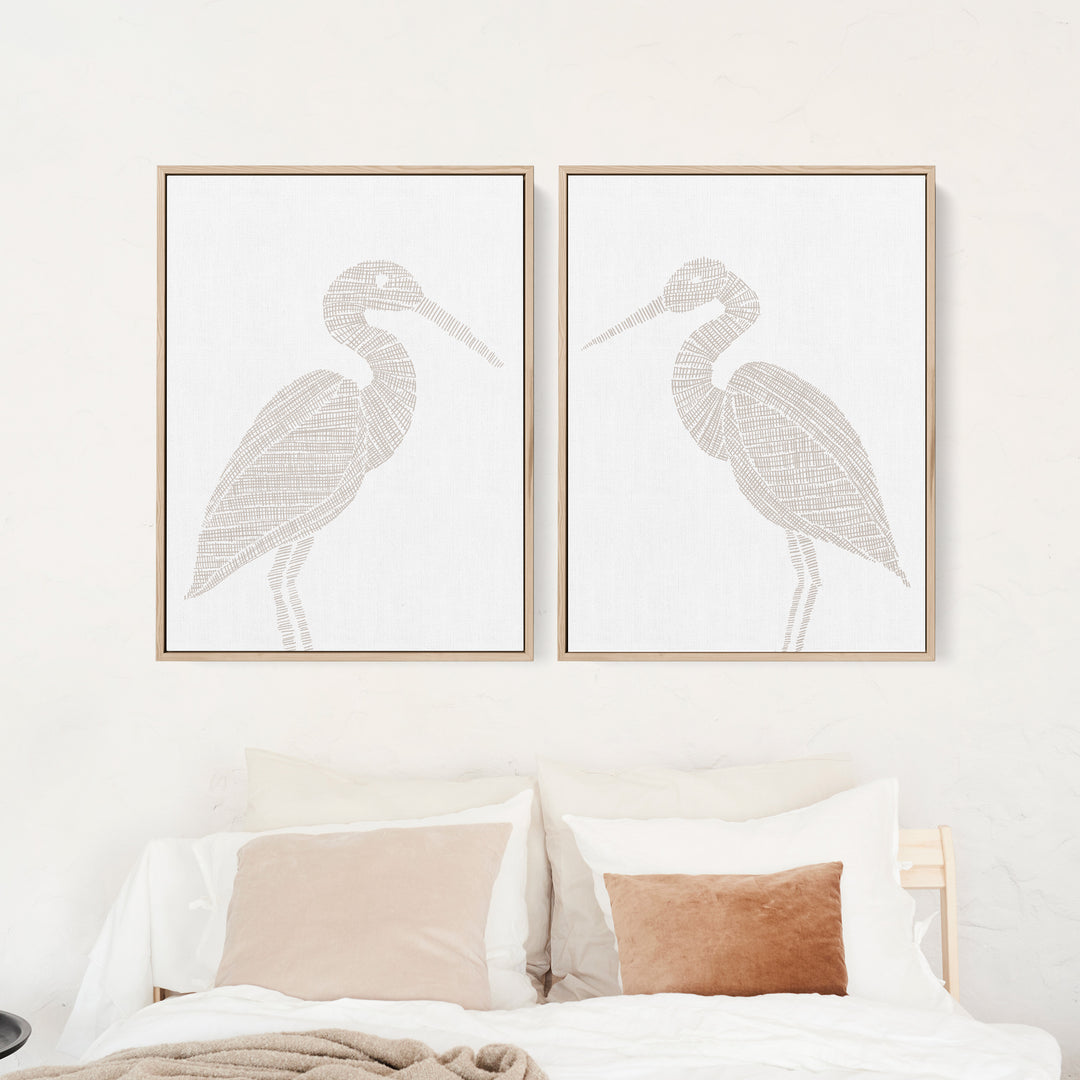 Woven Heron Diptych - Set of 2 - Jetty Home