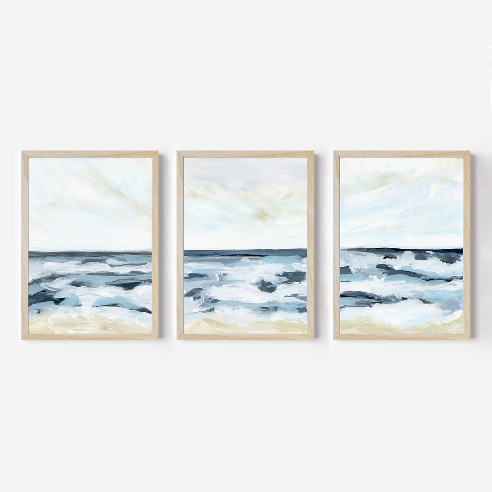 Blue Seascape Horizon - Set of 3 - Jetty Home