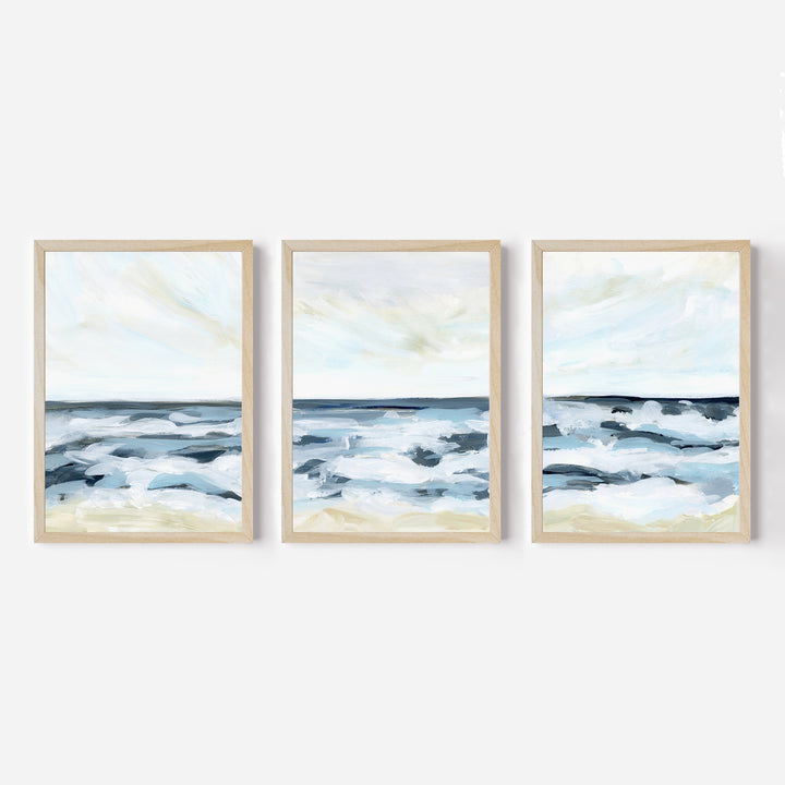 Blue Seascape Horizon - Set of 3 - Jetty Home