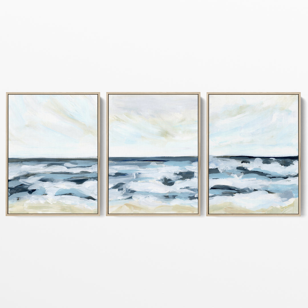 Blue Seascape Horizon - Set of 3 - Jetty Home