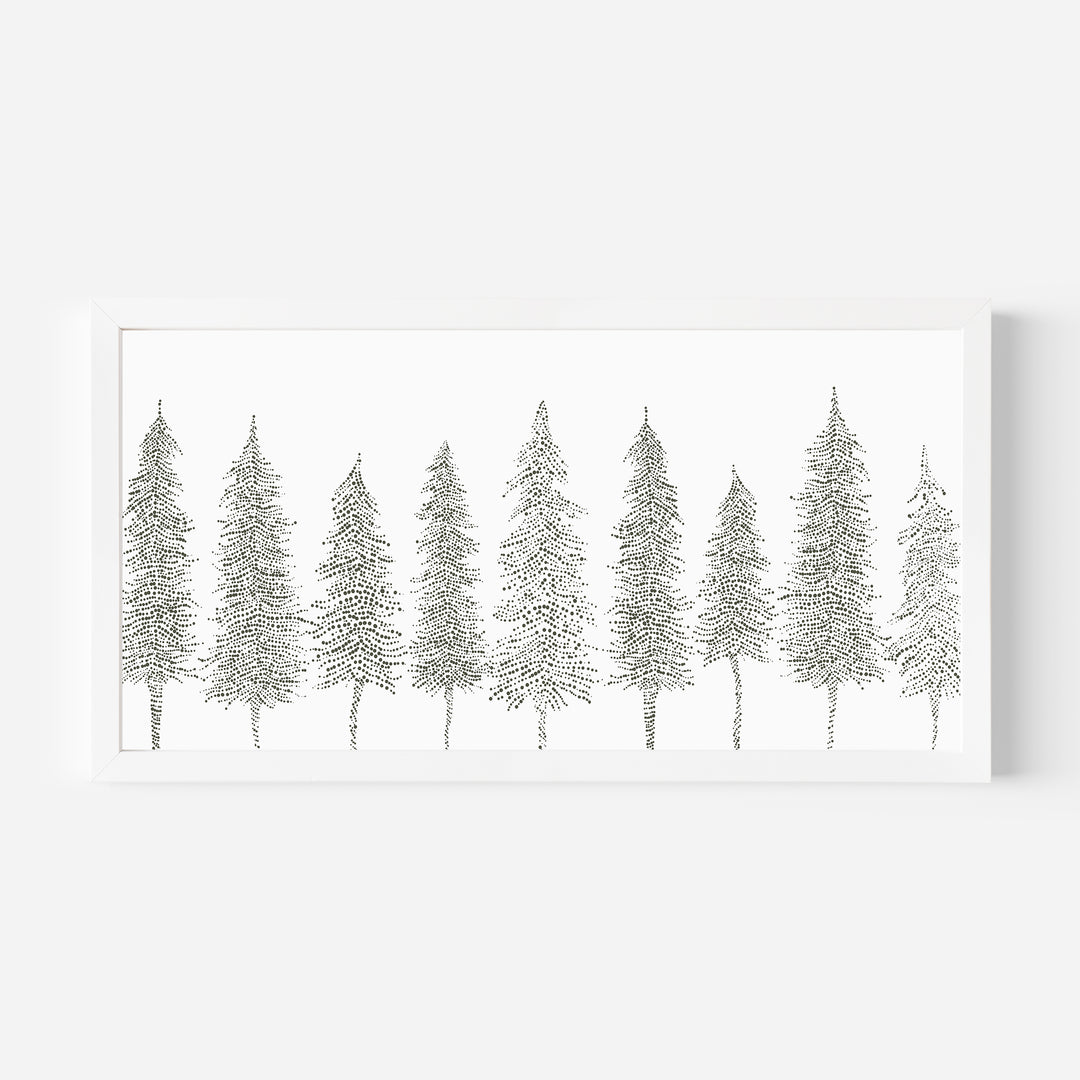 Minimalist Pine Tree Line Panoramic - Art Print or Canvas - Jetty Home