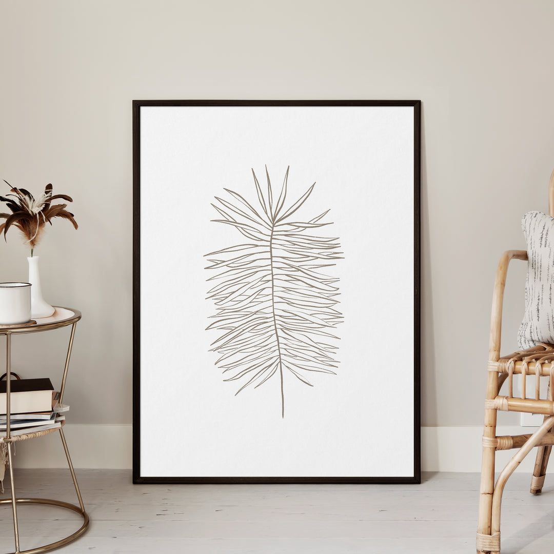 Palm Frond Line Drawing  - Art Print or Canvas - Jetty Home