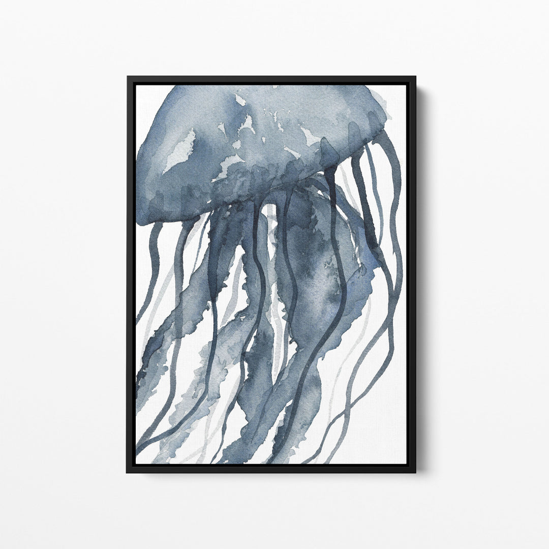 Blue Watercolor Jellyfish No. 2  - Art Print or Canvas - Jetty Home