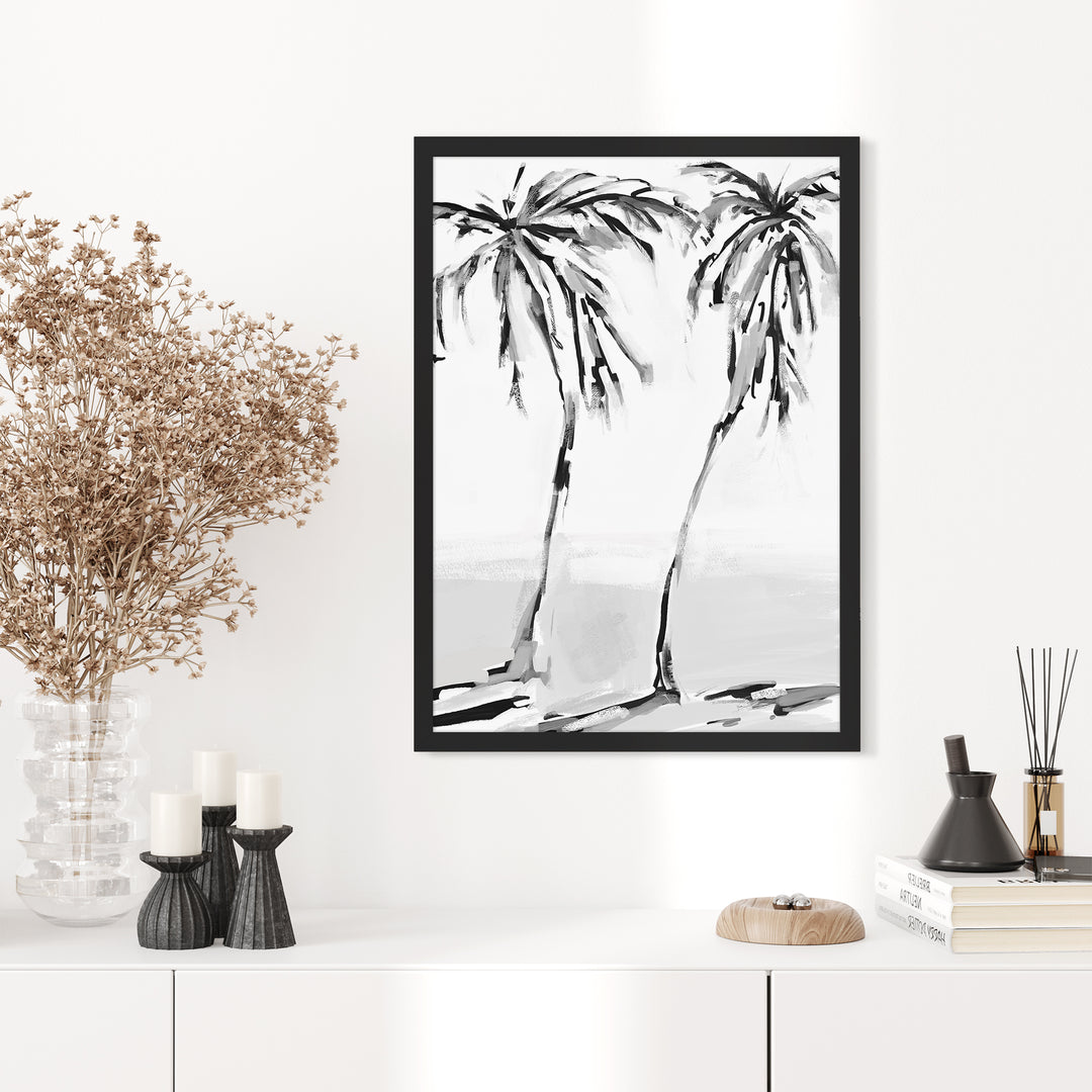 Black & White Leaning Palms - Jetty Home