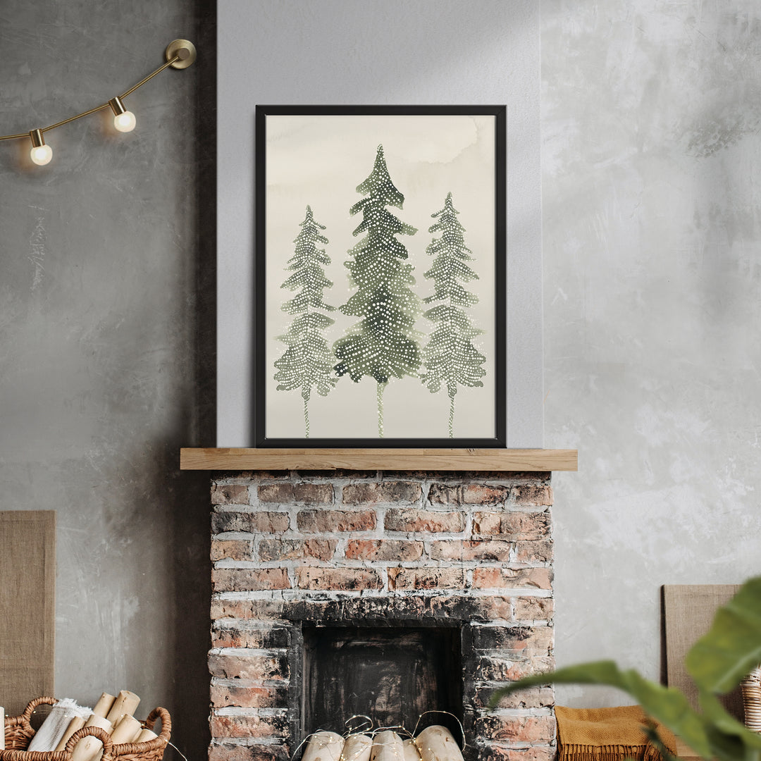 Evergreen Pine Tree Trio  - Art Print or Canvas - Jetty Home