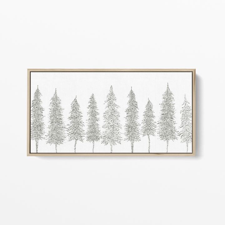 Minimalist Pine Tree Line Panoramic - Art Print or Canvas - Jetty Home