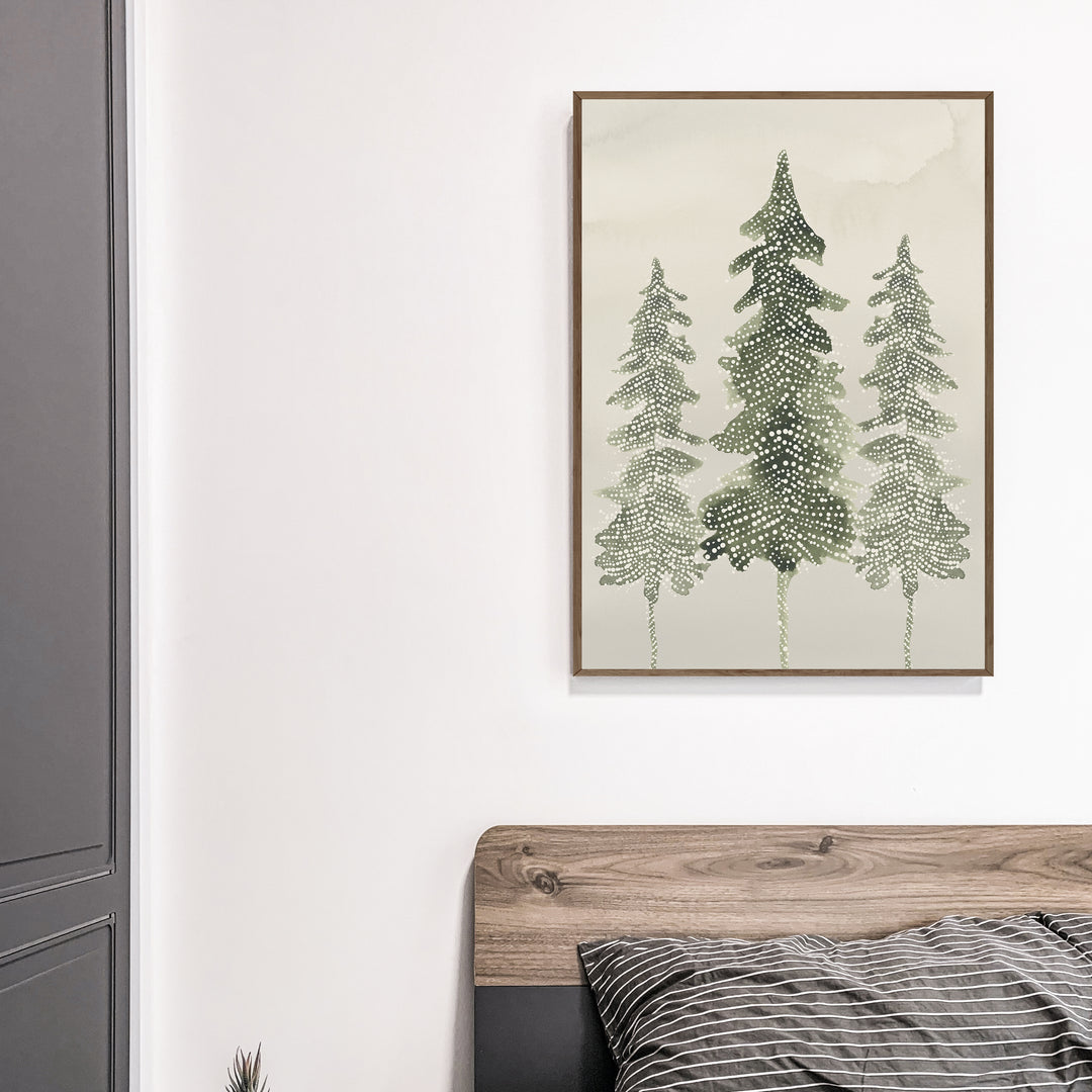 Evergreen Pine Tree Trio  - Art Print or Canvas - Jetty Home