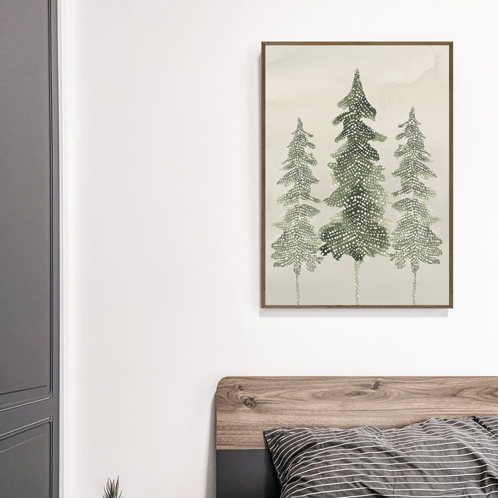 Evergreen Pine Tree Trio  - Art Print or Canvas - Jetty Home