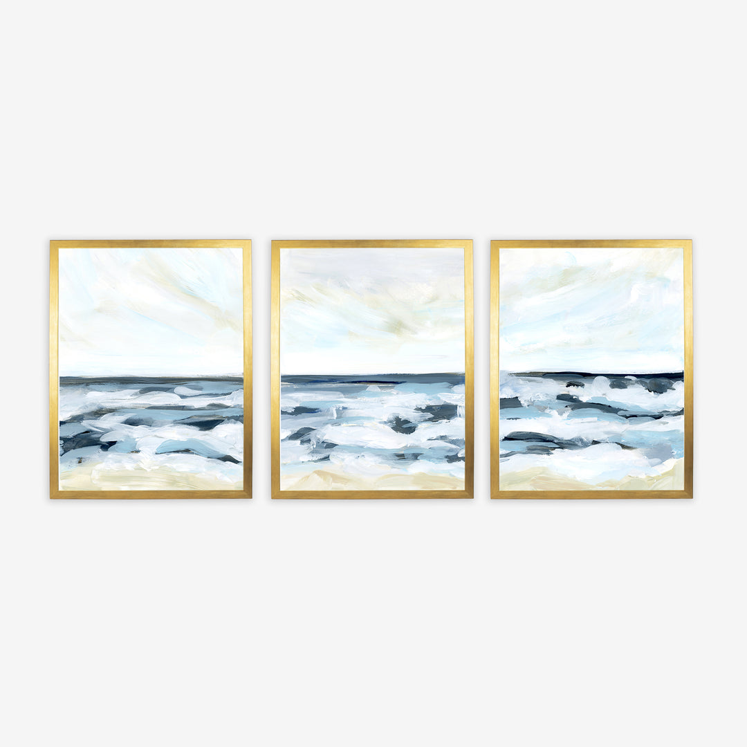 Blue Seascape Horizon - Set of 3 - Jetty Home