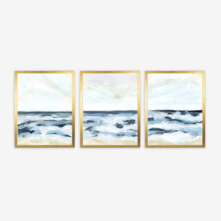 Blue Seascape Horizon - Set of 3 - Jetty Home