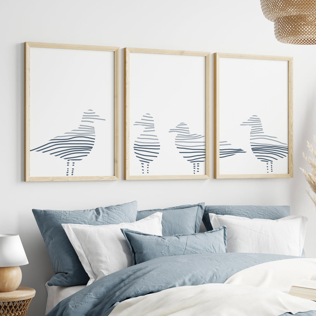 Sea Gull Gathering - Set of 3 - Jetty Home