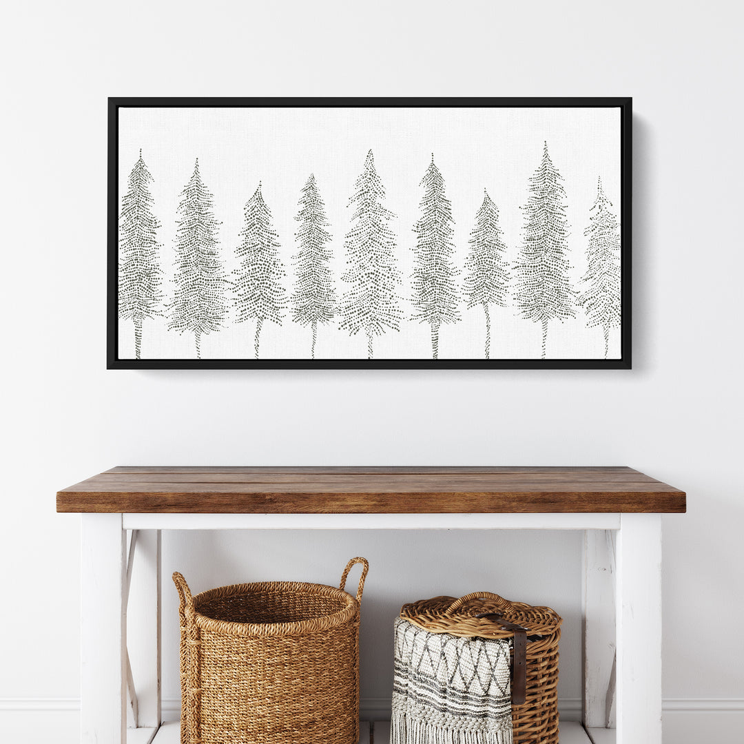 Minimalist Pine Tree Line Panoramic - Art Print or Canvas - Jetty Home