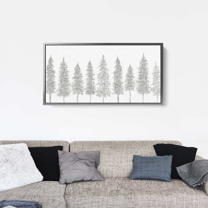 Minimalist Pine Tree Line Panoramic - Art Print or Canvas - Jetty Home