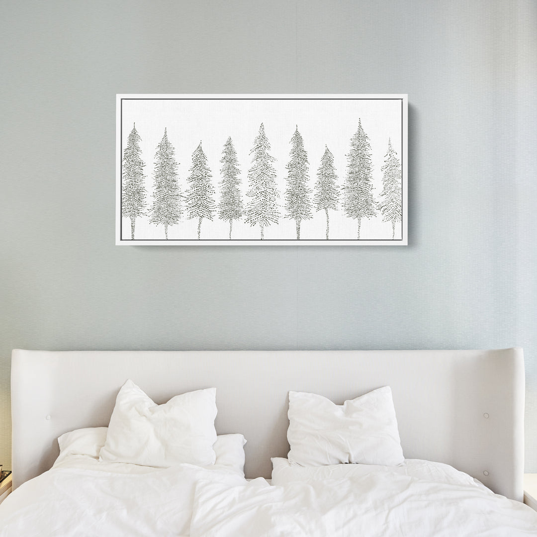 Minimalist Pine Tree Line Panoramic - Art Print or Canvas - Jetty Home