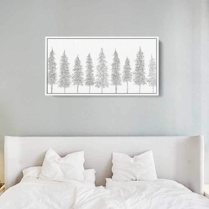 Minimalist Pine Tree Line Panoramic - Art Print or Canvas - Jetty Home