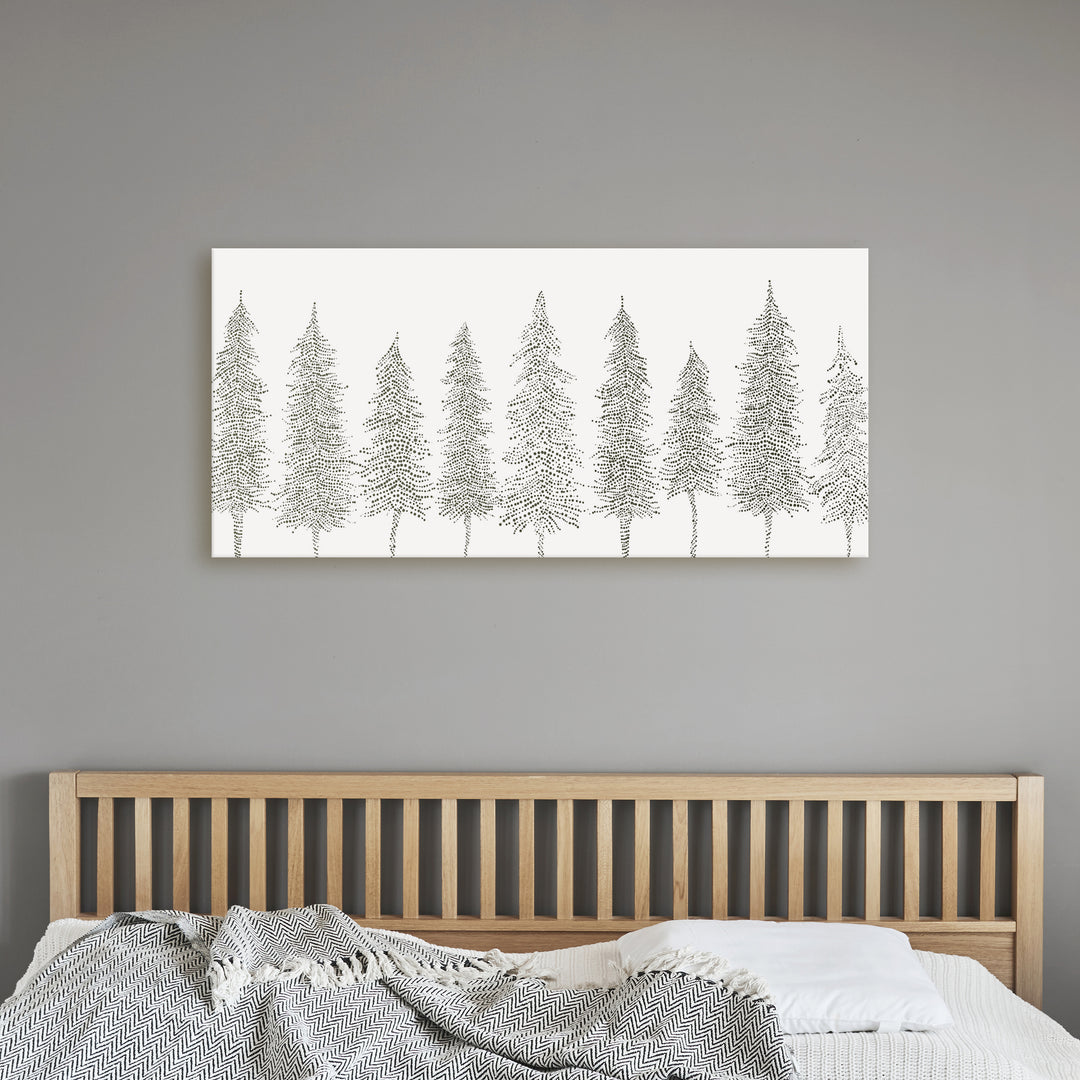 Minimalist Pine Tree Line Panoramic - Art Print or Canvas - Jetty Home