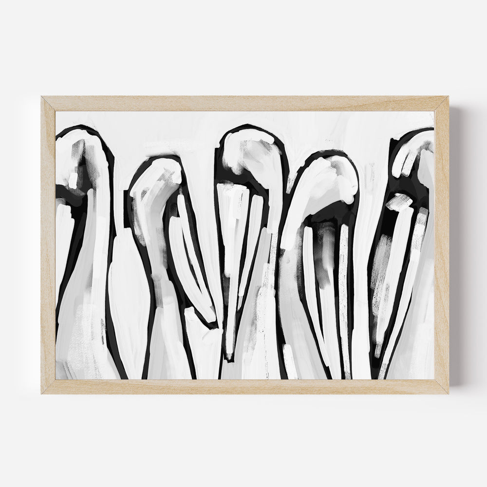 Black & White Pelican Gathering - Jetty Home