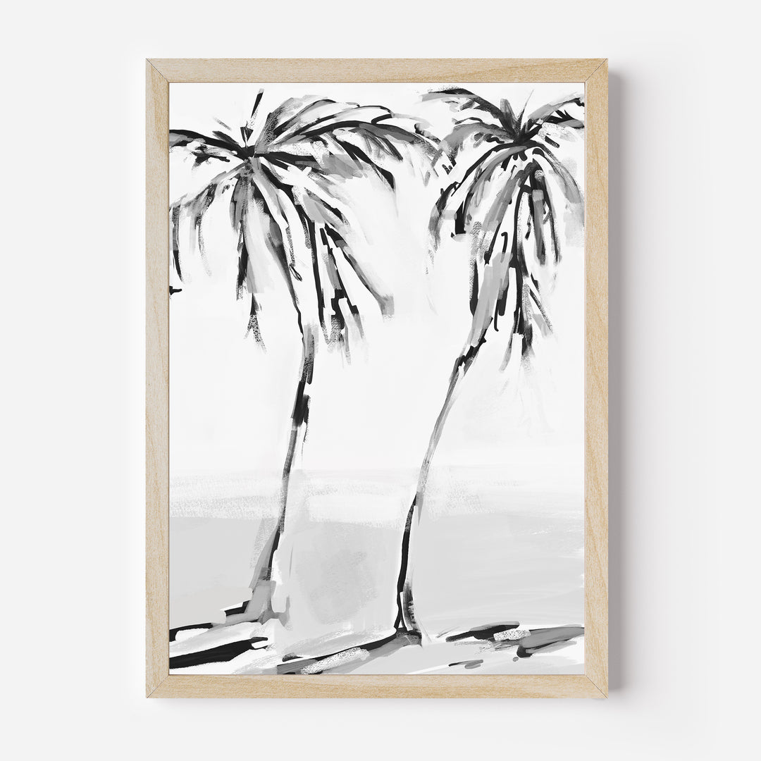 Black & White Leaning Palms - Jetty Home