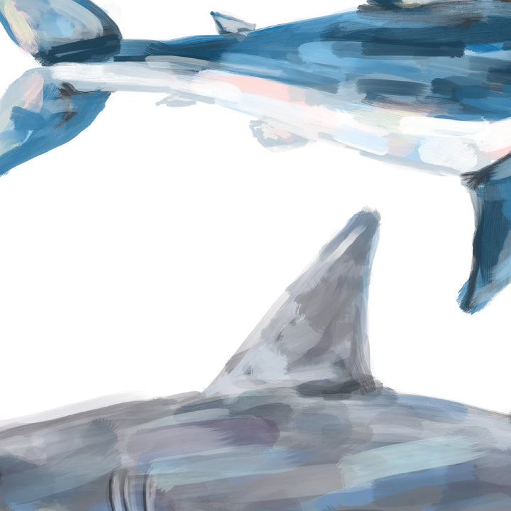 Great White, Mako + Hammerhead Shark  - Art Print or Canvas - Jetty Home
