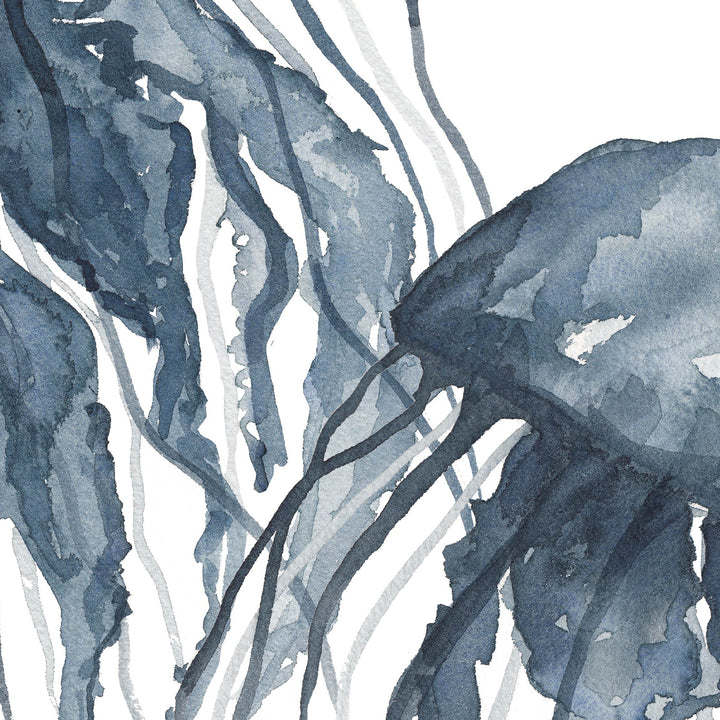 Navy Blue Jellyfish Duo  - Art Print or Canvas - Jetty Home