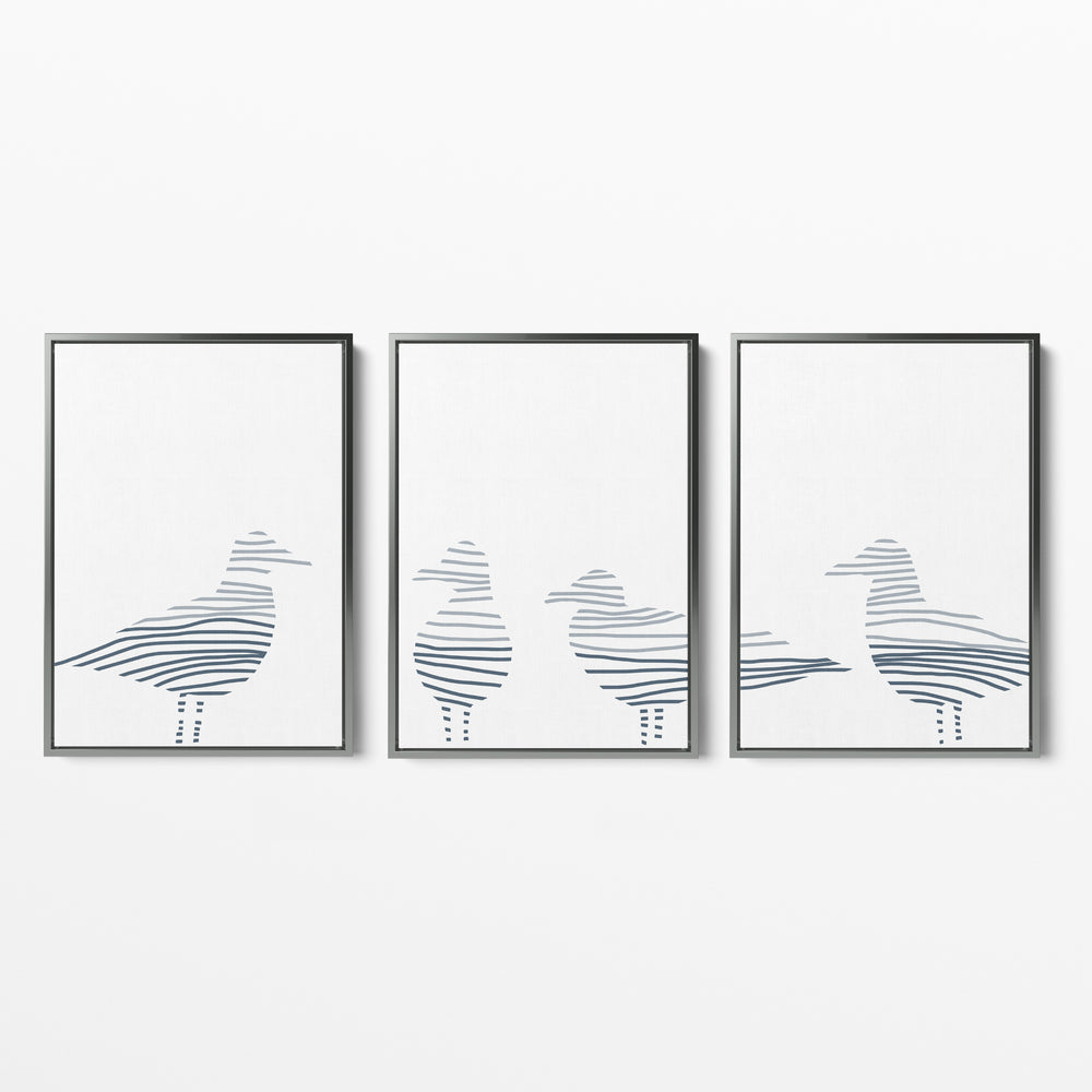 Sea Gull Gathering - Set of 3 - Jetty Home