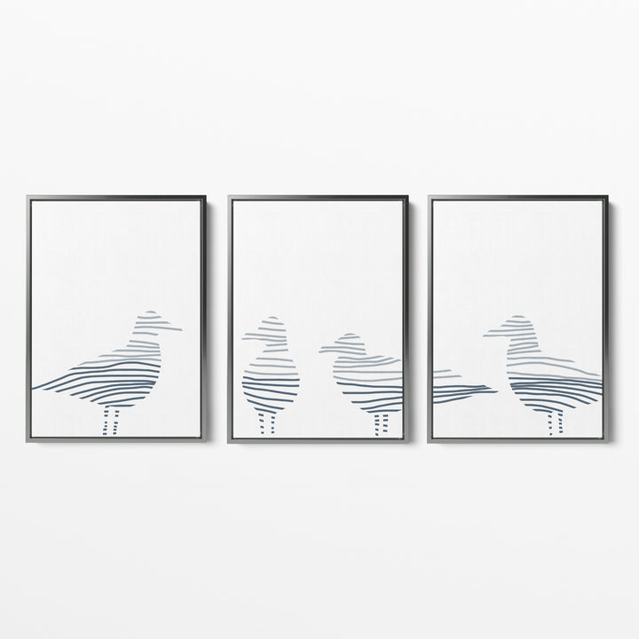 Sea Gull Gathering - Set of 3 - Jetty Home