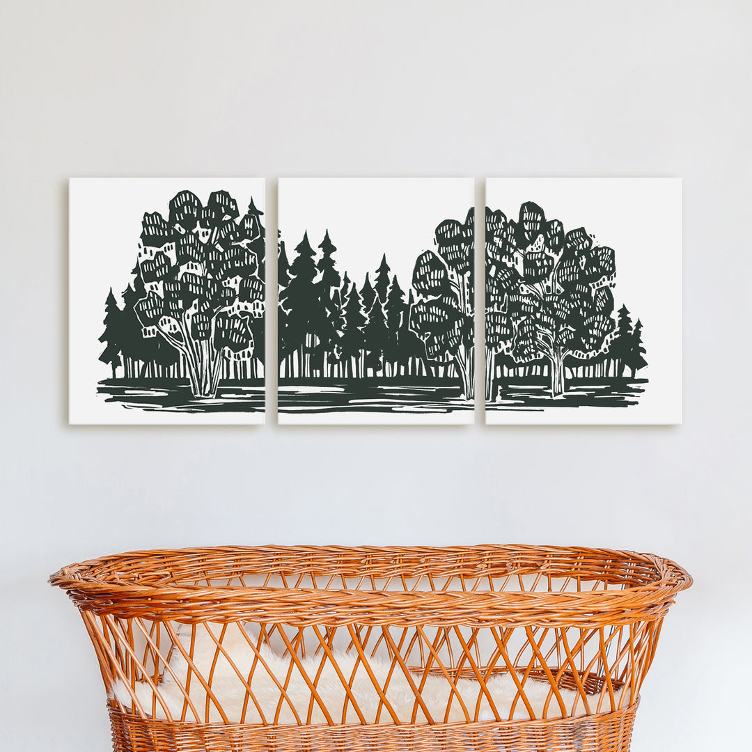 Shadowed Woodland Triptych - Set of 3 - Jetty Home
