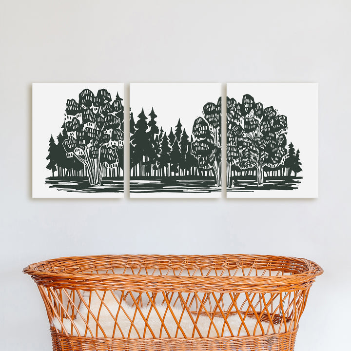 Shadowed Woodland Triptych - Set of 3 - Jetty Home