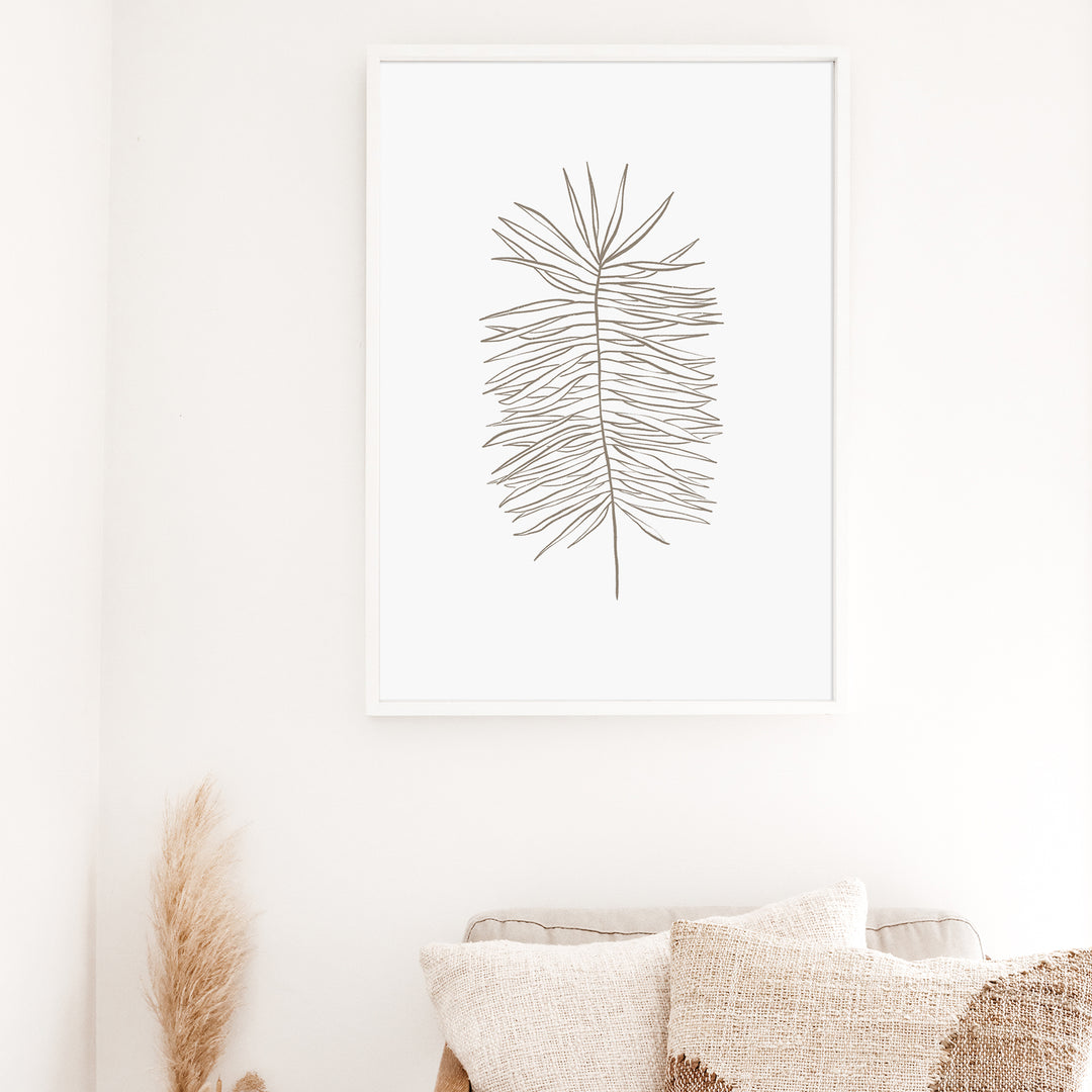 Palm Frond Line Drawing  - Art Print or Canvas - Jetty Home