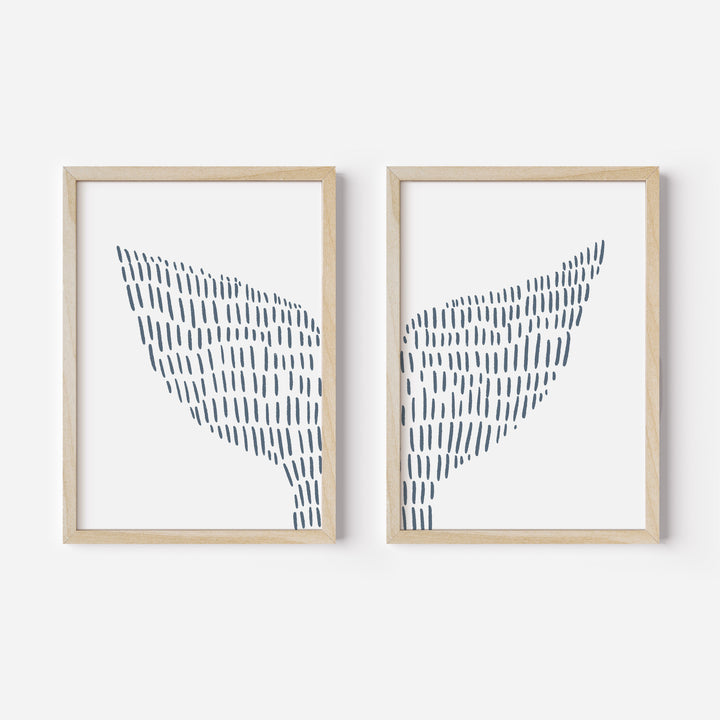 Whale Tail Modern Illustration - Set of 2  - Art Prints or Canvases - Jetty Home