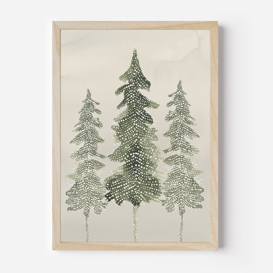 Evergreen Pine Tree Trio  - Art Print or Canvas - Jetty Home
