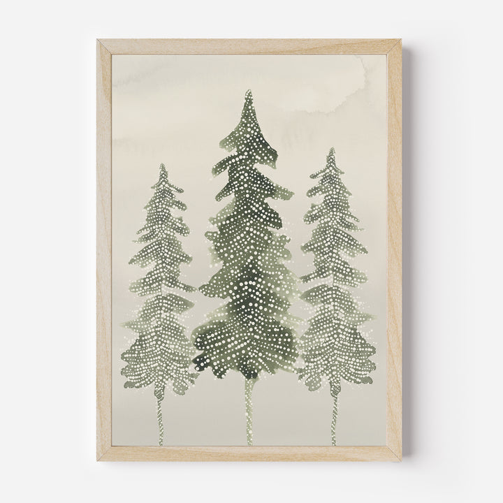 Evergreen Pine Tree Trio  - Art Print or Canvas - Jetty Home