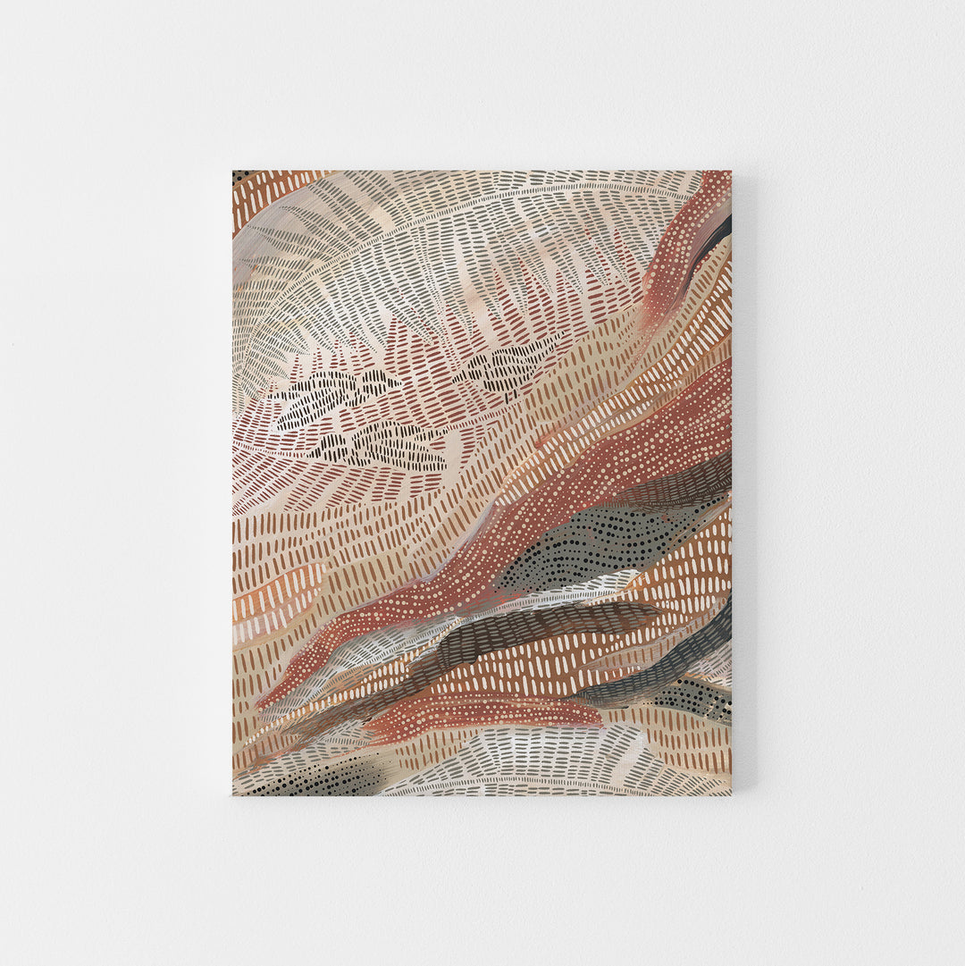 Boho Forest Scene Modern Illustrated Painting Wall Art Print or Canvas - Jetty Home