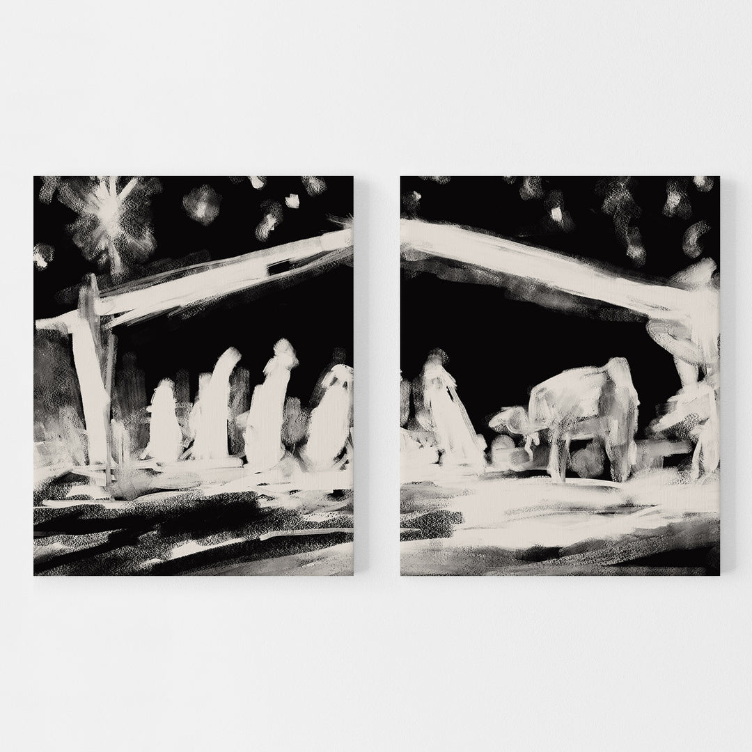 The Nativity - Set of 2  - Art Prints or Canvases - Jetty Home