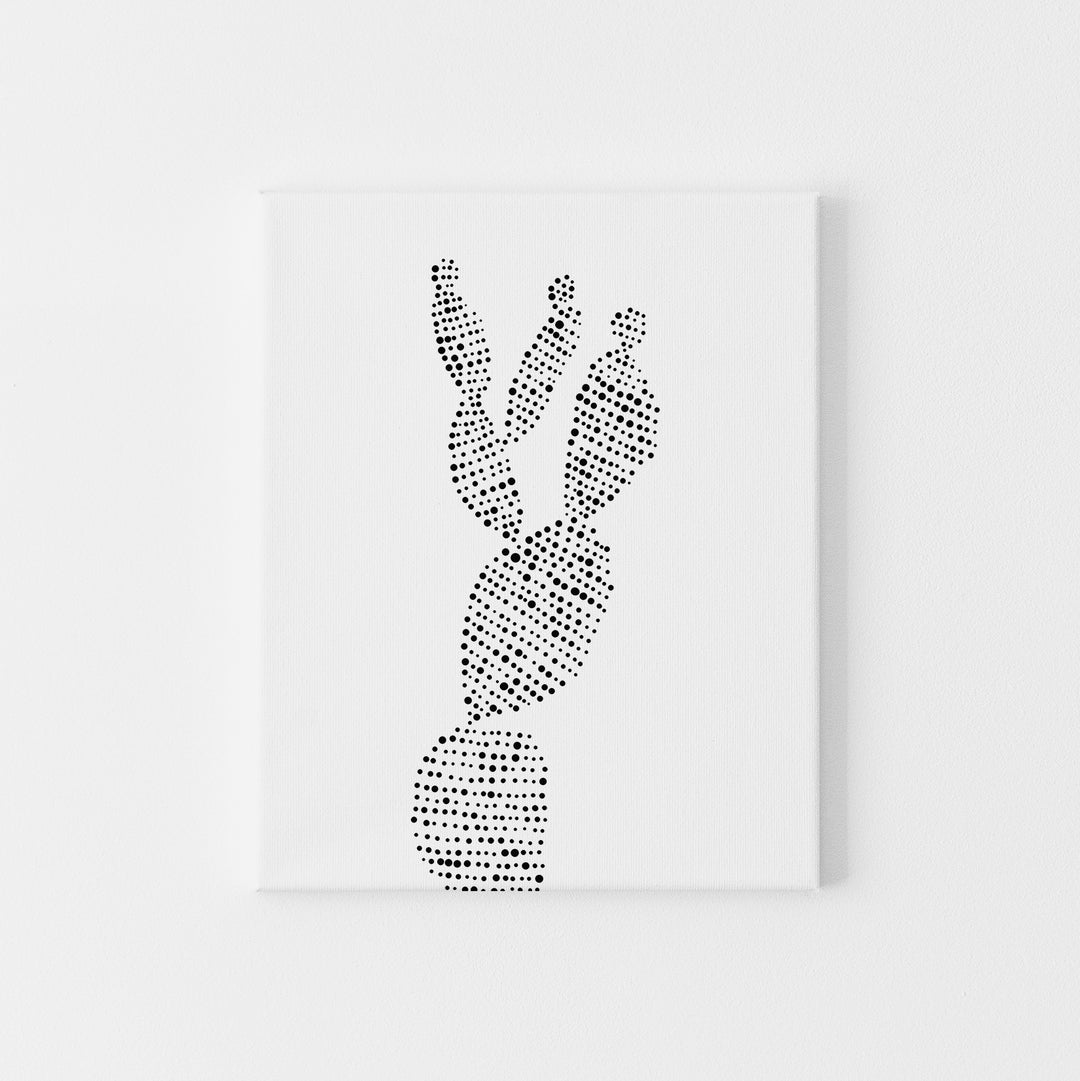Modern Minimalist Prickly Pear Cactus Illustration Wall Art Print or Canvas - Jetty Home
