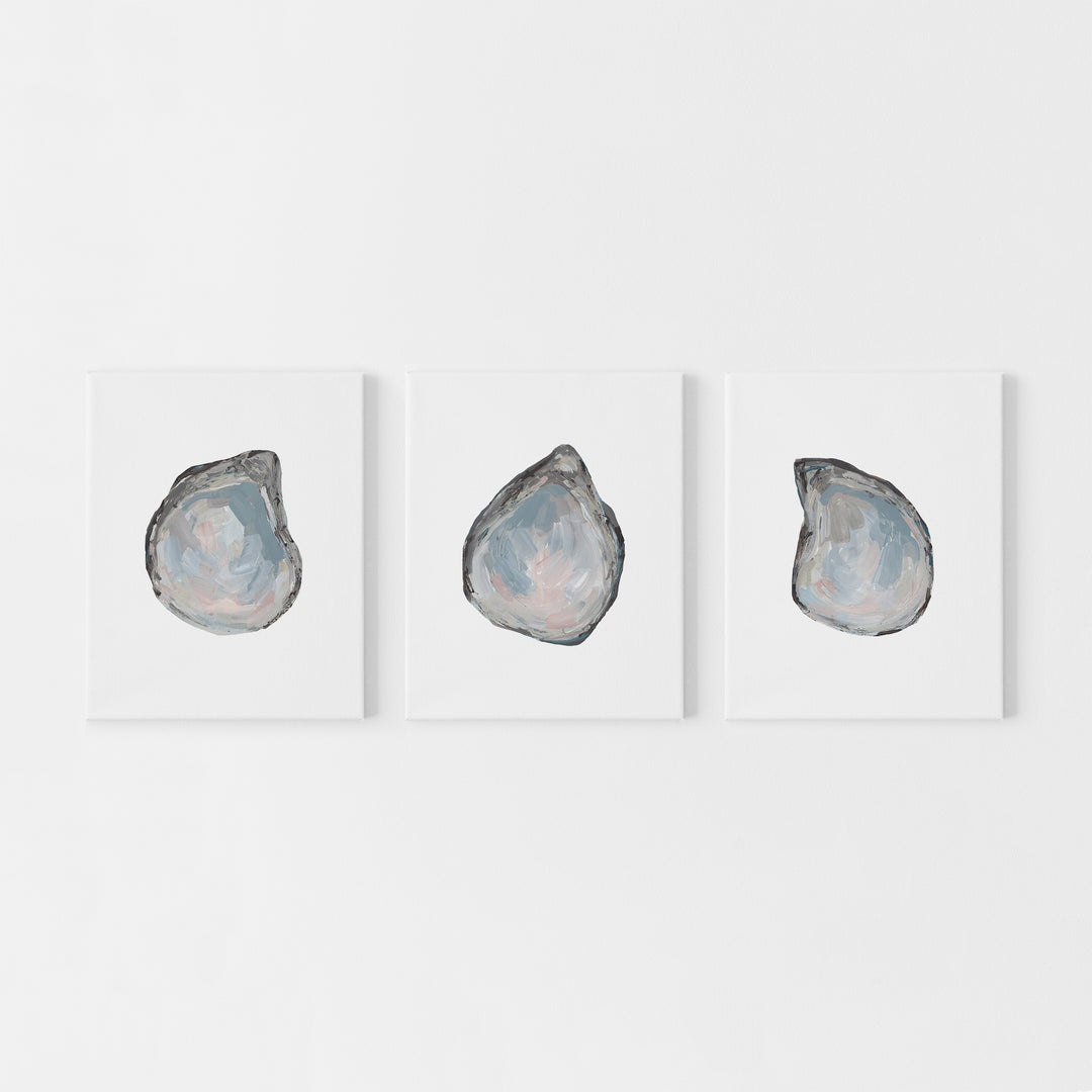 Drifted Oysters Triptych - Set of 3  - Art Prints or Canvases - Jetty Home